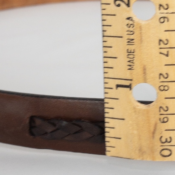 VALMARS Belt Woman's Medium Brown Leather Braided Belt Made In Italy - Picture 6 of 11